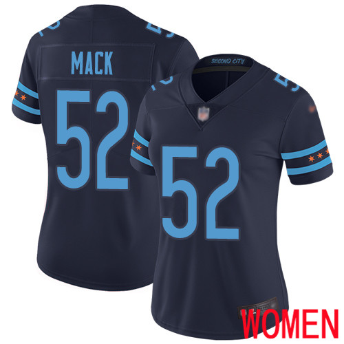 Chicago Bears Limited Navy Blue Women Khalil Mack Jersey NFL Football #52 City Edition